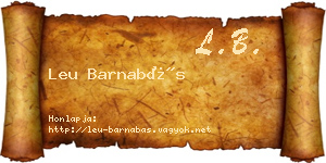 Leu Barnabás névjegykártya